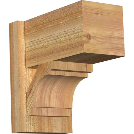Ekena Millwork Merced Block Rough Sawn Outlooker, Western Red Cedar, 8"W x 14"D x 14"H OUT08X14X14MRC05RWR